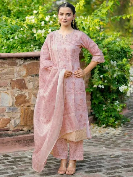 Women's Embroidered Straight Suit with Dupatta - Image 3