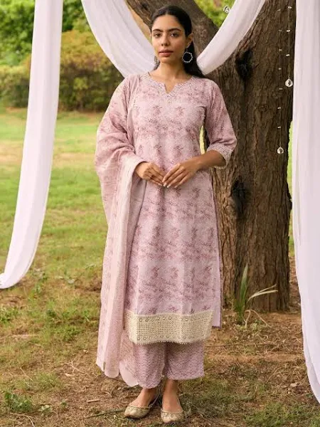 Women's Embroidered Straight Suit with Dupatta - Image 4